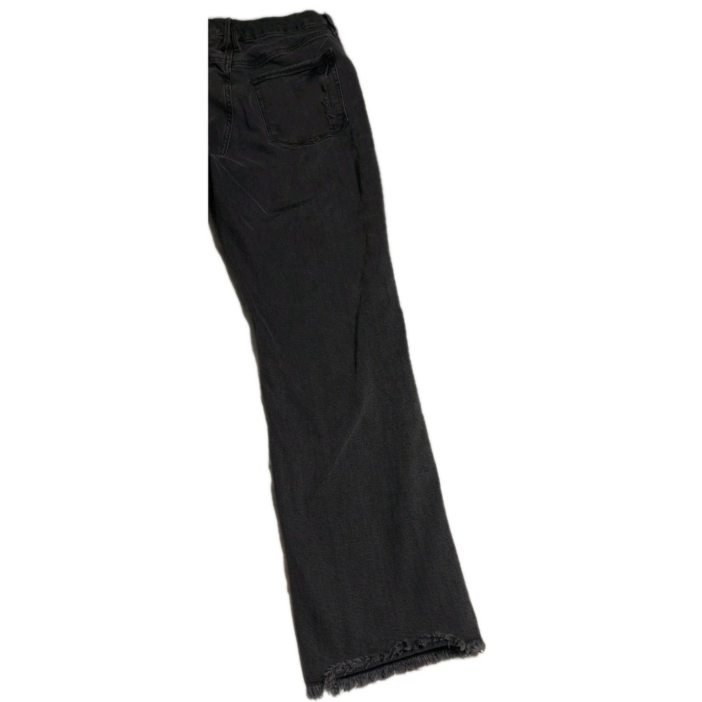Good American Black Split Raw Hem Jeans Women's Size 15 Stretch Button Fly - Picture 8 of 10